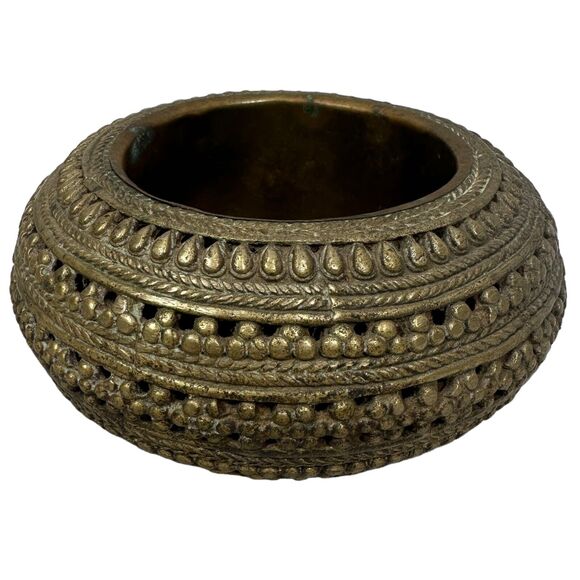 Antique 1900s North African Traditional Metal Crafted Bowl Tray Dish Hand Made - Picture 4 of 11